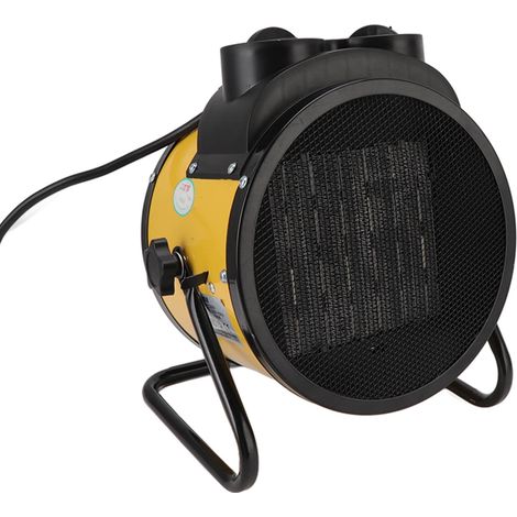 Chauffage soufflant électrique portable 3000W, ventilateur chauffant pour serre et cour, prise UE 220V, jaune (1/5)