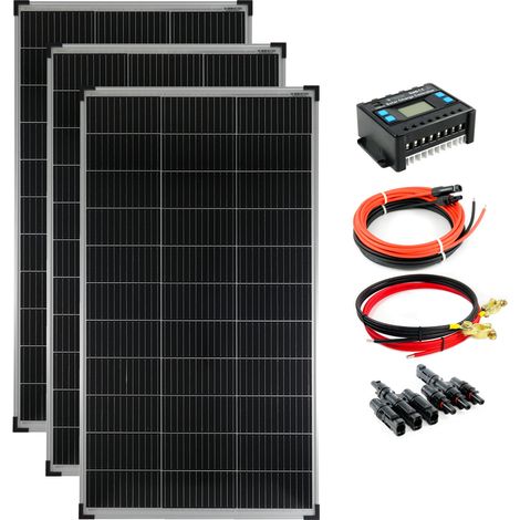 Solartronics 130W Solar-Komplettset – 1x Monomodul, 10A LCD-Laderegler, Kabel, Für Inselanlagen, Camping, Boot, Wohnmobil