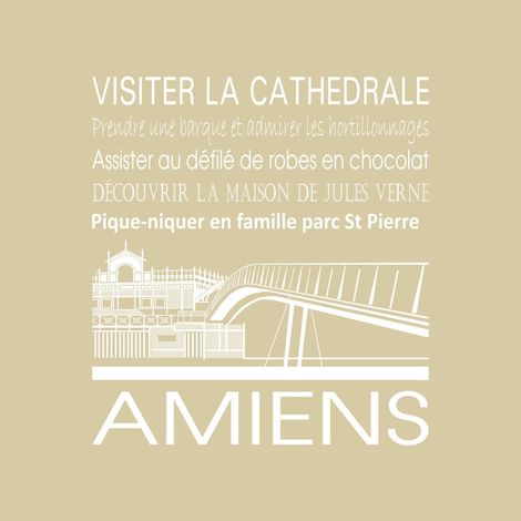 Tableau sur toile Amiens beige 30x30 cm - Impression sur Toile Murale Décorative - Image imprimée en HD sur Toile - Toile sur Châssis en Bois FSC - Fabriqué en France (1/4)