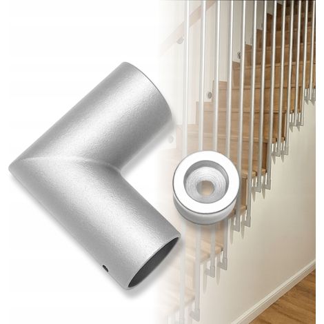 Support pour tube rond Ø25 mm, fixation latérale pour garde-corps à barreaux, argenté