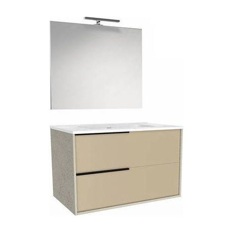 MOBILE BAGNO SOSPESO MOD. LISBOA CONSOLLE L. 100 CM Misura: Pietra - Tortora Opaco