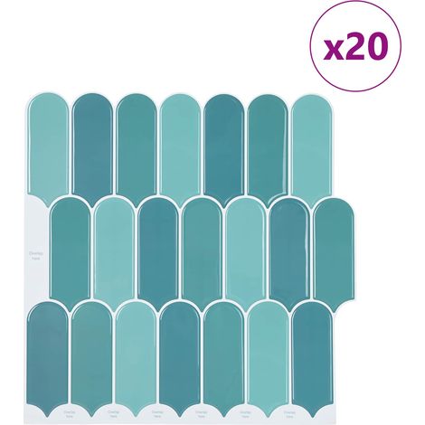 vidaXL Loseta de pluma 20 uds. Azul 30 x 30 cm Poliuretano y PET (1/2)