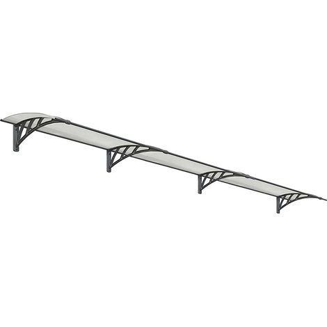 Patio Cover Neo Door Awning Canopy 4050 Twinwall - Polycarbonate - L409.5 x W85.5 x H30 cm - Grey