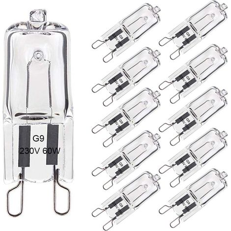 Ampoule Halogène G9 60W Blanc Chaud 2800K 680LM 230V Dimmable Halogène Capsule Ampoule Filament Lot de 10- (1/5)