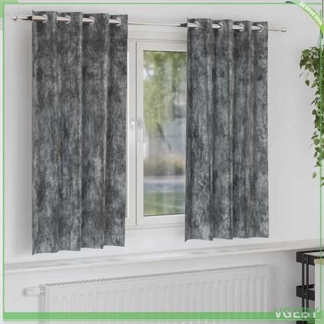 Rideaux en velours - FAFEISY - 4107654 - Gris - 175 x 140 cm - Occultant (1/5)