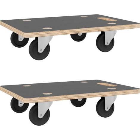 Transportwagen 2 Stück rechteckig 80x55x11,5 cm 250 kg