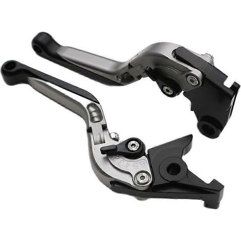 Convient pour la modification de la moto Kawasaki ZX12R 00-05, levier de frein, d'embrayage et de klaxon en alliage d'aluminium (gris) (1/5)