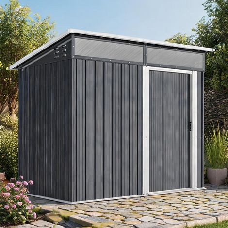 Abri de jardin dunkelgrau en stahl 195 x 122 x 182 cm (1/5)