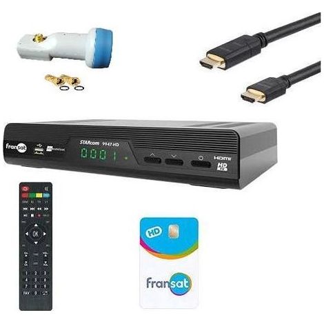 RECEPTEUR FRANSAT HD STARcom 9947+HDMI +CARTE FRANSAT+ LNB HD ME