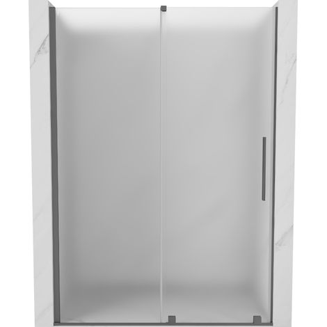 Mexen Velar porte de douche coulissante 130 cm, givré, métal noir - 871-130-000-31-95 (1/5)