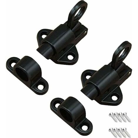Lot de 2 verrous de porte à verrouillage automatique, loquet à ressort, verrou de porte automatique, verrou de porte à rebond, verrou de porte à ressort à rebond, avec vis, convient pour les fenêtres,