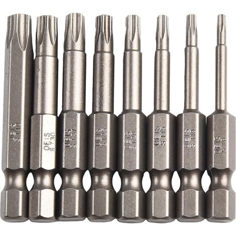 Embouts impact 8 embouts T8-T40 50mm acier allié, pour atelier (1/5)