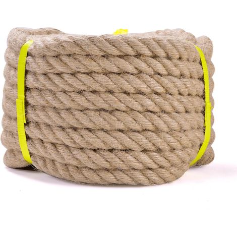 1 Corde Jute 20mm, 15M Longueur, Fibre Naturelle, Pour Jardinage, Bricolage