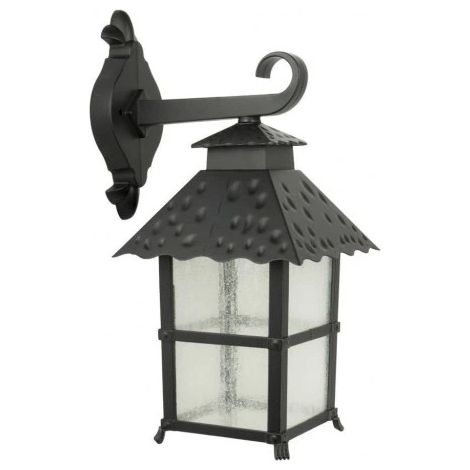 Lámpara de pared tipo farol de jardín negro para exteriores (1/5)