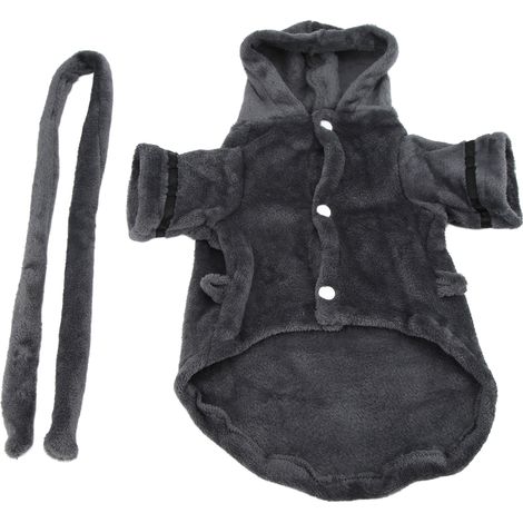 Peignoir Pour Chien En Peluche Doux Avec Capuche Et Ceinture Pour Séchage Et Chaleur Taille S (1/5)