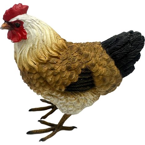 Statuina rustica a forma di gallina per la casa, decorazione in resina a forma di animale, ideale come regalo e oggetto da collezione