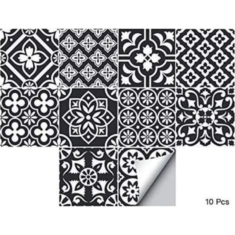 10PCS Autocollants Stickers pour Carrelage Mural pour Décoration de la Maison Cuisine - 20 x 20 cm (1/4)