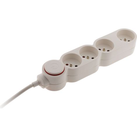 Bloc Home 4 prises 16A 2P+T + parafoudre - Blanc - Zenitech