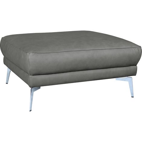 Pouf SPANIA en tout cuir italien haut de gamme vachette, coloris gris