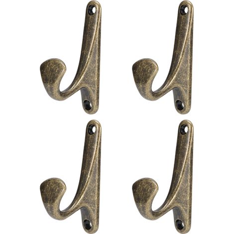 4er-Set Kleiderhaken aus Zinklegierung, Wandmontage, Handtuch-, Hut- und Mantelaufhänger, Heimorganisator (SPN0001 Schwarz Braun Bronze) (1/5)