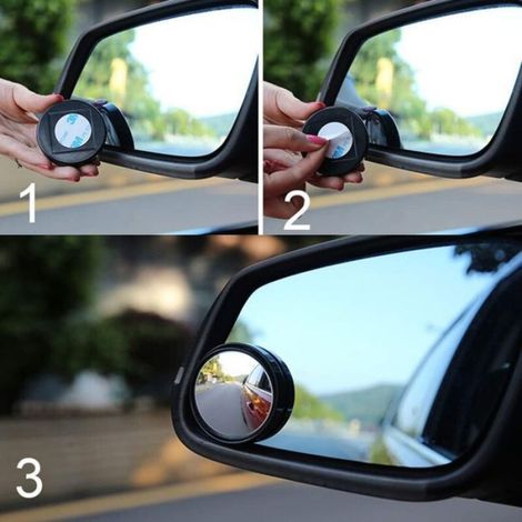 Miroir Angle Mort - Verre HD - Rétroviseur Grand Angle 360° - Imperméable Antirouille - Pour Voiture Camionnette SUV - Lot de 4 (1/4)