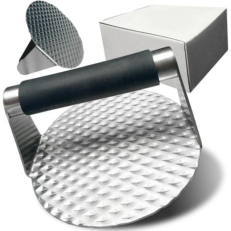 Presse à hamburgers haut de gamme - Moule à galettes antiadhésif avec base texturée et poignée ergonomique, idéal pour les hamburgers, les sandwichs et les viandes, facile à nettoyer, pour plaques de (1/5)