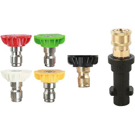 Adaptateur pour nettoyeur haute pression avec raccord pivotant à 5 angles et 5 buses pour Karcher K2 K3 K4 K5 K6 K7 (1/5)