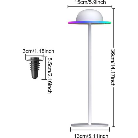 Lampe de table LED colorée planète, lampe d'ambiance RVB avec synchronisation de musique avec télécommande, veilleuse tactile à intensité variable, bouteille rechargeable USB pour chambre à coucher, d