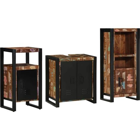 Maison Exclusive - Badezimmermöbel-Set mit Regal 3 pcs Massives u
