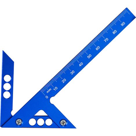 trusquinÉquerre de Centrage Métrique 45°/90° pour Marquage et Mesure en Bois en Alliage d'Aluminium (1/5)