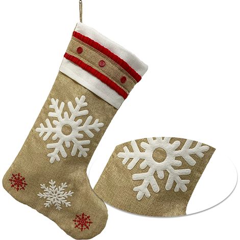Chaussette de Noël décorative, chaussettes à suspendre pour la décoration de Noël familiale, décoration de Noël (1/3)