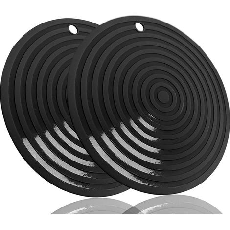 Topfuntersetzer Silikon 23x30,5cm Hitzebeständig Rutschfest 2 Stück Schwarz