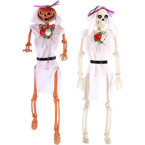 2 Stück Halloween-Skelett-Ornamente für Halloween-Dekorationen (1/3)