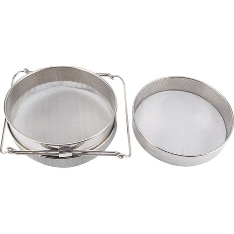 Grand tamis/passoire/filtre à miel double couche en acier inoxydable avec bras réglables (1/5)