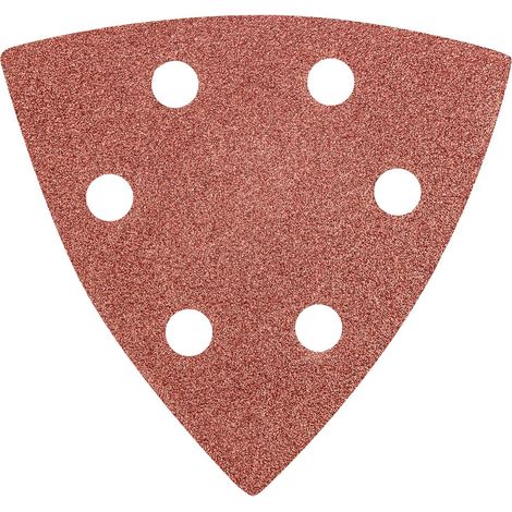 Papier abrasif Delta Velcro 93 x 93 mm K 80, 5 pièces, avec trous