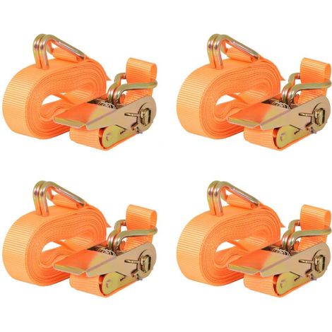 Correas de sujeción de trinquete 4 uds 0,4 T 6mx25mm naranja vidaXL
