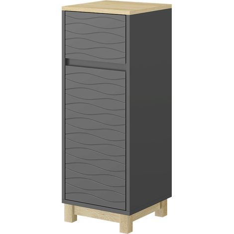 Mobile midi Livia, Antracite, 30 x 80 cm con cassetto, Vicco