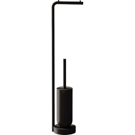 COSMIC Toilet brush with toilet roll holder, Matt Black, GEYSER Collection