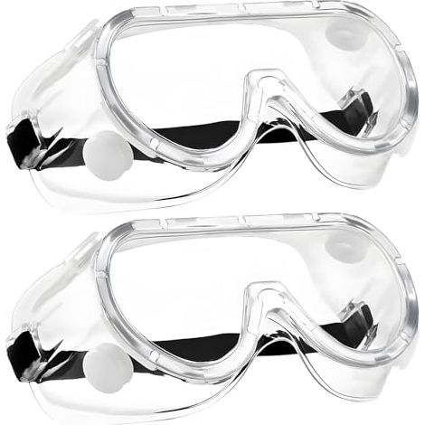 [NUNCA USADO] Paquete de 2 gafas de seguridad, gafas de seguridad para usuarios de gafas, gafas de seguridad a prueba de polvo, gafas de protección contra el polvo transparentes, gafas de seguridad an
