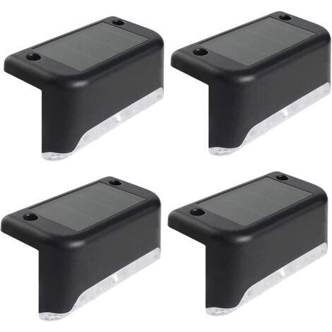 Lot de 4 lampes solaires d'extérieur étanches à LED pour escaliers extérieurs, marches, clôtures, cour, patio et allée (1/5)