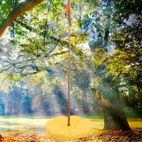 Balancelle Rondelle Suspendue Enfant, Jeu Intérieur Extérieur, Siège Corde Escalade, Équipement de Parc Jeu, Jouet d'Extérieur