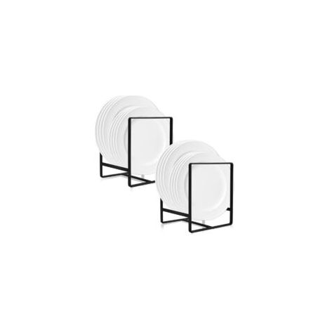2er-Set Tellerhalter, Tellerorganizer, Schranktellerorganizer, wasser- und rostfrei, keine Montage erforderlich, ideal zur Aufbewahrung von Tellern und Besteck. – Crezuo