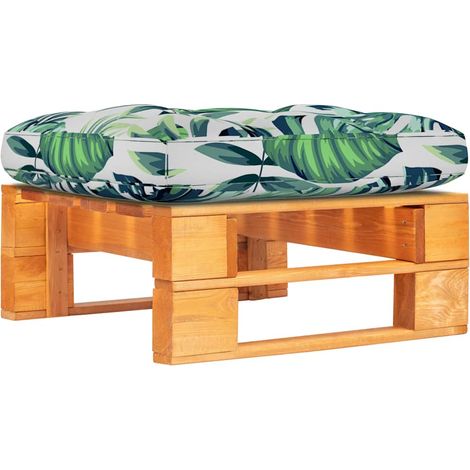 vidaXL Pouf palette de jardin marron miel bois de pin imprégné (1/5)