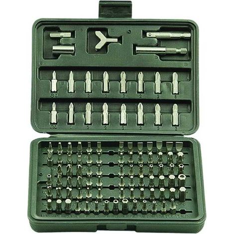 Insertos para atornillador Vigor Cr Set de 100 piezas