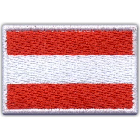 Aufnäher mit österreichischer Flagge – selbstklebende Rückseite – gestickter Aufnäher/Abzeichen/Emblem