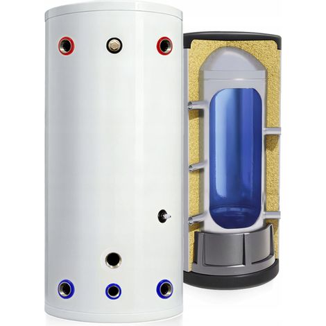 Serbatoio di accumulo da 200 litri - Argento - Acciaio inox - Sistemi di riscaldamento - Pompa di calore (1/5)