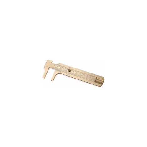 Pied à coulisse rétro Règle de poche coulissante en laiton alliage de cuivre miniature Metal Double Scale pour mesurer pierres précieuses composants de bijoux Réparation fil de perle - 80 mm (1/5)