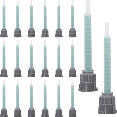 20 Pièces Buse Bi Composant 1:1 Buse De Mélange Statique Tube De Mélange Époxy Mélangeur Statique Pour Pistolet à Colle Plastique Pistolet Colle Bi-Composant pour Métal Bois Maçonnerie (1/5)