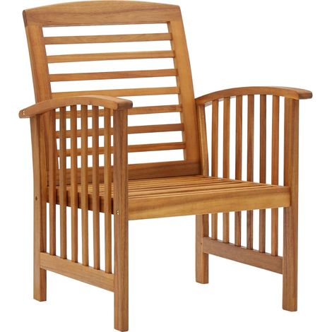 INLIFE Chaises de jardin 2 pcs Bois d'acacia massif (1/5)