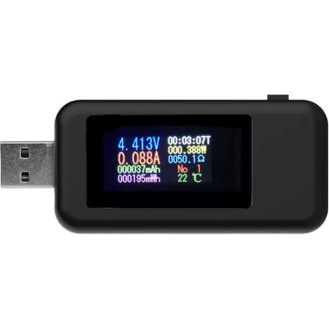 Probador USB digital KWS-MX18 10 en 1 con pantalla LCD, medidor de voltaje, medidor de corriente, vatímetro, amperímetro, probador de cargadores, detector, voltímetro (1/5)